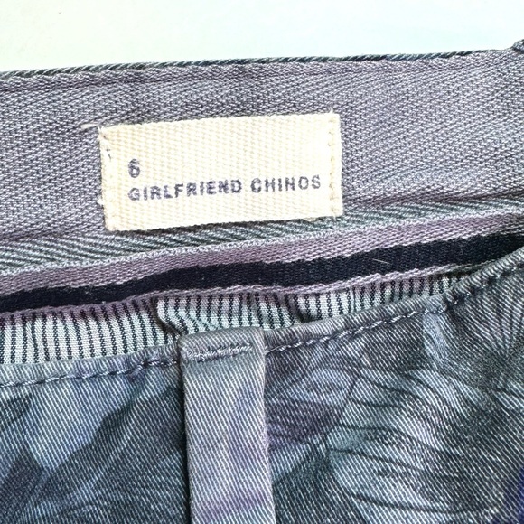 GAP Girlfriend Chino Pants Floral Hibiscus Faded Blue Print Jeans Cotton Size 6 - Picture 10 of 16